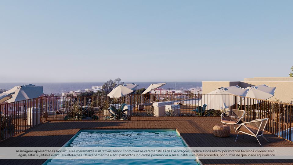 Rooftop com vista para o oceano Atlântico