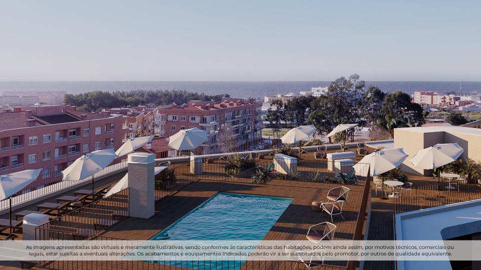 Rooftop com piscina e zona lounge