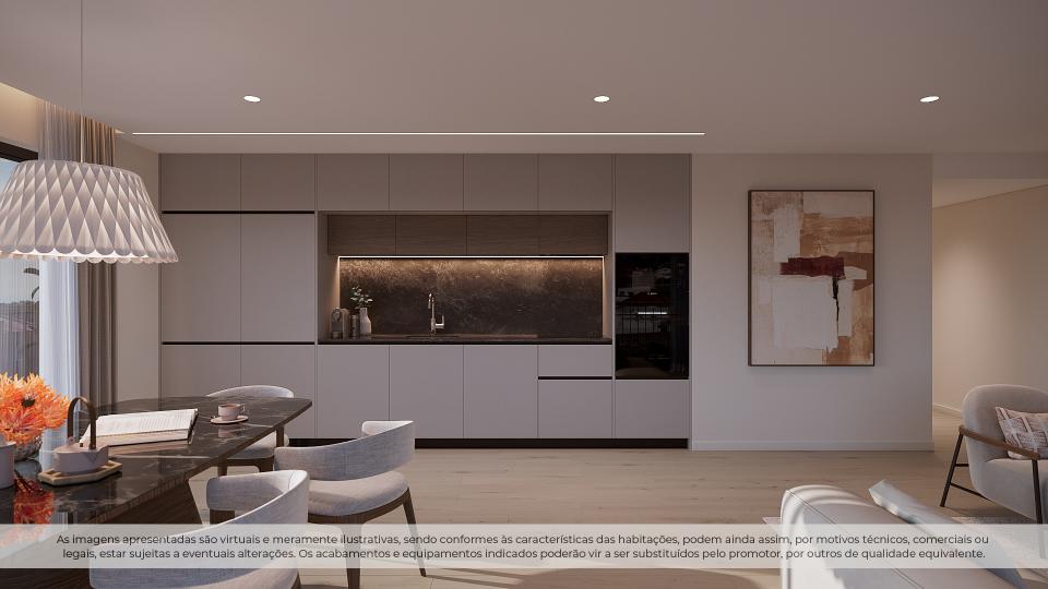 Cozinha contemporânea com acabamentos premium